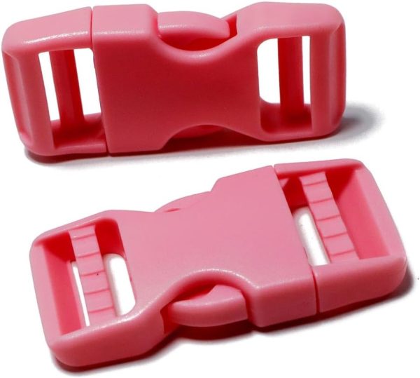 Buckles for 1'' Wide Webbing Straps, Quick Side Release Buckle for 1 inch/25mm Strap, Plastic Buckles Dual Adjustable Clips (Pink 1" Buckle)