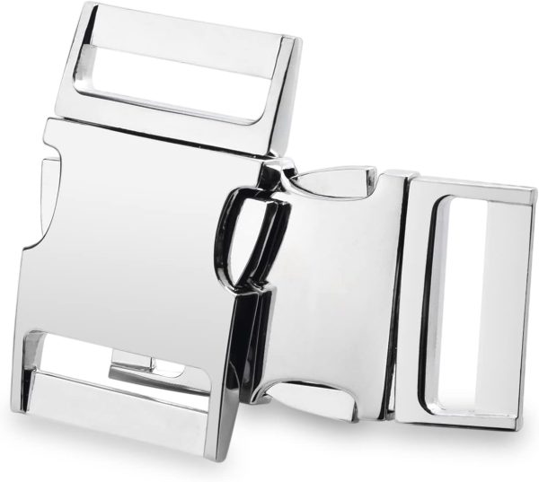 5 Pack Metal Side Release Buckle 1 Inch Dog Collar Buckles Clip for Harnesses Leather Strap Backpack Webbing - Silver (Inner Dia.25mm)