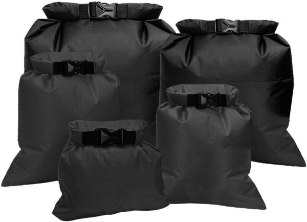 5 Pack Waterproof Dry Sacks, Lightweight Outdoor Dry Bags Ultimate Dry Bags for Kayaking Rafting Boating Camping (1.5L, 2.5L, 3.5L, 4.5L, 6L)