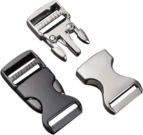 6 Set Metal Side Release Buckles 3/4"Adjustable Quick Release Zinc Clasps for 20mm Straps Webbing Bracelet Backpack