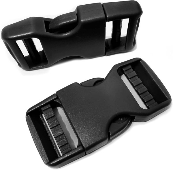 Buckle 1" Wide Inside, Quick Side Release Buckle for 1 inch/25mm Webbing Straps, Heavy Duty Plastic Buckles Dual Adjustable No Sewing Clips for Boat Cover Luggage Strap Pet Collar Backpack Replacement