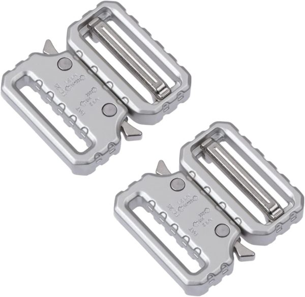 2PCS Small Metal Buckle for 1" Wide Webbing Strap Lightweight Quick Release Zinc Alloy Tactical Belt Buckles
