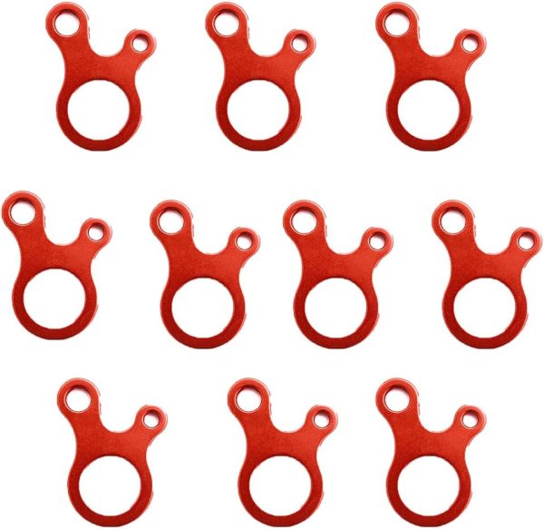 10pcs Wind Rope Buckle, Aluminum Alloy 3 Hole Buckle,Anti-Slip Tightening Hook for Tent Camping Hiking Backpacking Tent Accessories