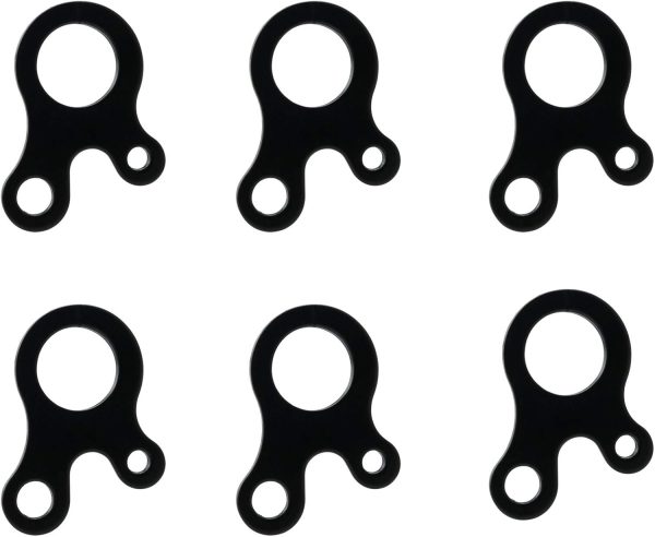 6pcs Stainless Steel 3 Hole Survival Buckle Rope Tensioner Windproof Rope Buckle for Tent Camping Hiking Backpacking Outdoor Activity, Black