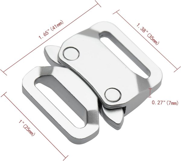 Metal Buckle Paracord Bracelet Buckles 2 Pack Quick Side Release Buckle Diy Necklace Bag Accessories (1 inch (25mm) Silver) - Image 2