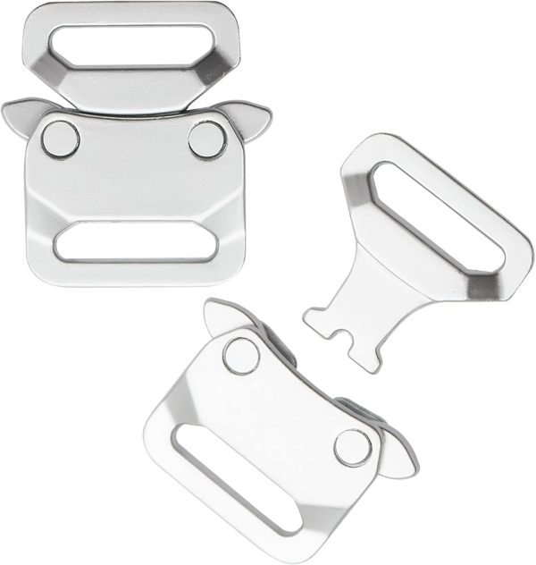 Metal Buckle Paracord Bracelet Buckles 2 Pack Quick Side Release Buckle Diy Necklace Bag Accessories (1 inch (25mm) Silver)