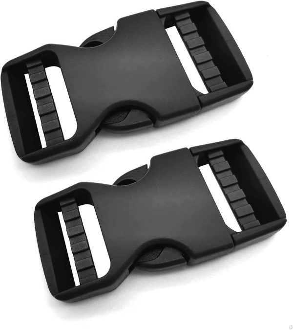 Buckle Fit 1" Strap, Quick Side Release Buckles for 1 inch/25mm Webbing Straps, Plastic Buckles Dual Adjustable No Sewing Heavy Duty Clips for Boat Cover Luggage Strap Pet Collar Backpack Replacement