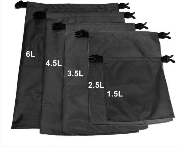 5 Pack Waterproof Dry Sacks, Lightweight Outdoor Dry Bags Ultimate Dry Bags for Kayaking Rafting Boating Camping (1.5L, 2.5L, 3.5L, 4.5L, 6L) - Image 2