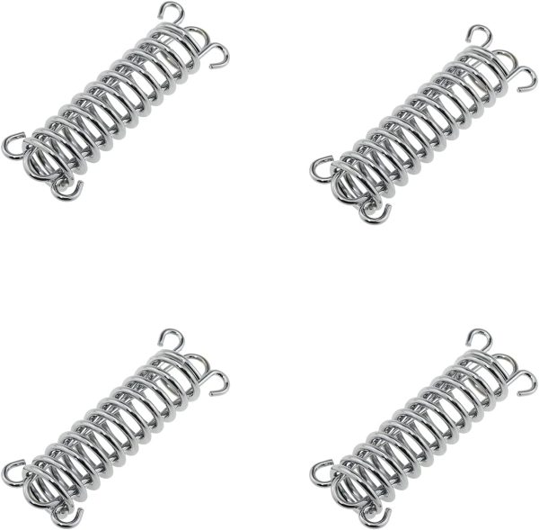 4PCS Steel Tent Fixing Buckle Silver Outdoor Camping High Strength Spring Hook Buckle Length 12x3.5CM for Tent Camping and Hiking and Backpacking Outdoor Activity