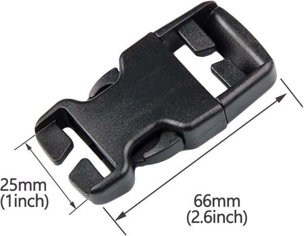 Plastic Buckle Repair Kit Quick Release Buckles No Sewing Required for Backpack Bag (4pcs Black,25 mm) - Image 2