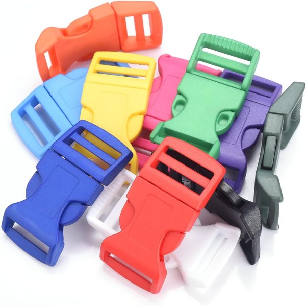 10Pack 1"(26mm) Contoured Plastic Side Release Buckles, Paracord Buckles for Backpack Straps Paracord Bracelet Pet Collar