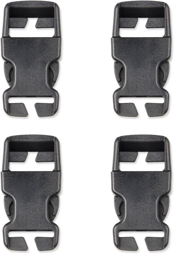 Plastic Buckle Repair Kit Quick Release Buckles No Sewing Required for Backpack Bag (4pcs Black,25 mm)